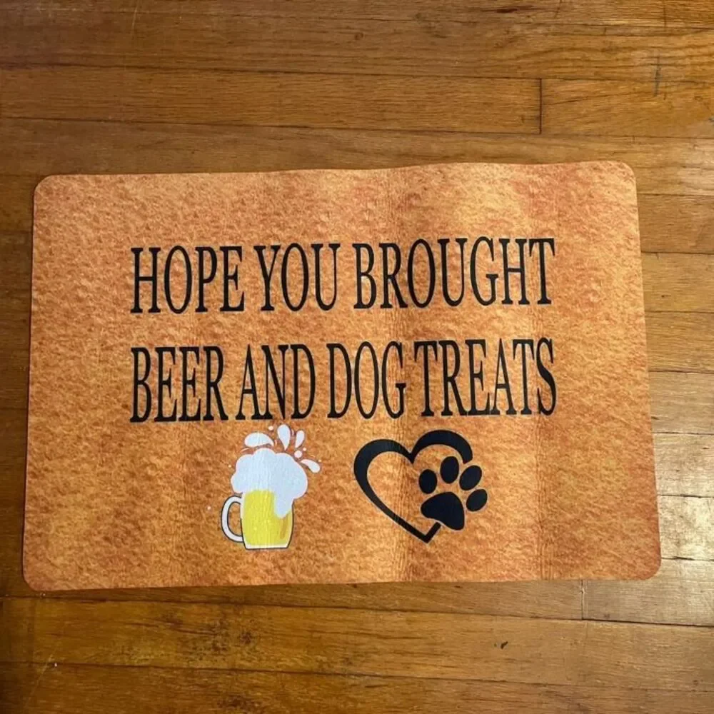 Beer and dog door mat 24 x16